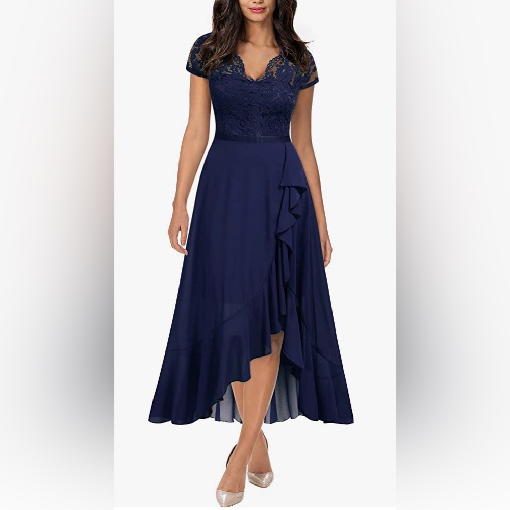 Gown.  navy blue